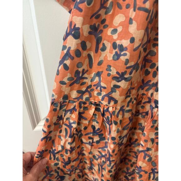 Mirth  Vienna dress mauve blue floral pattern  EUC ruffled sleeves sz s - Picture 3 of 6